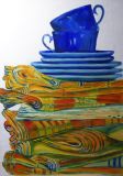 Tasses bleues